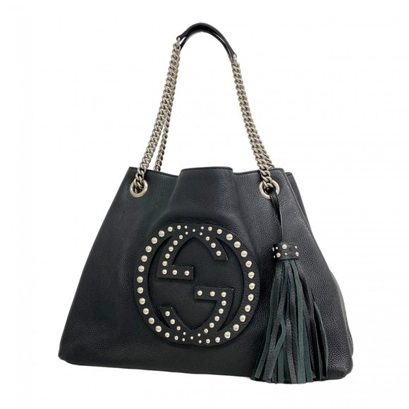 GUCCI Black Leather Shoulder Bag - Picture 1 of 12